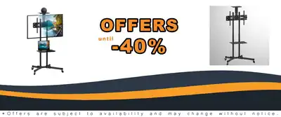 Mount-It! 37-70 Inch Height Adjustable Rolling TV Stand